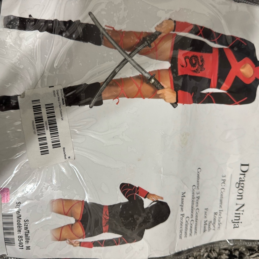 Fashion Nova Dragon Ninja Costume - Black and Red